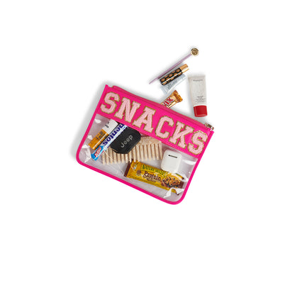 Travel Pouch - Baby Pink "Snacks" - The Happy Tribe