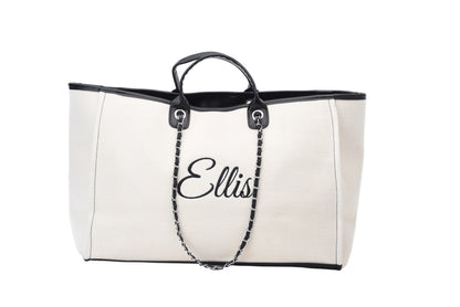 Personalised Extra Large Canvas Chain Tote Bag