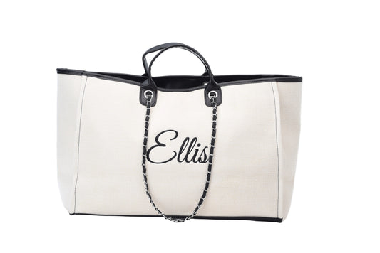 Personalised Extra Large Canvas Chain Tote Bag