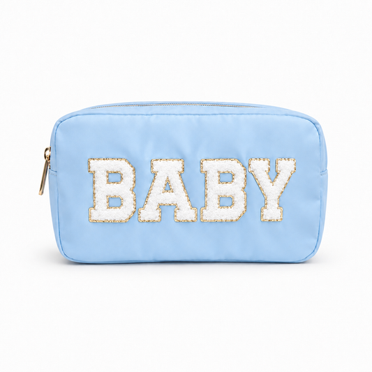 "BABY" Medium Pouch, Baby Blue