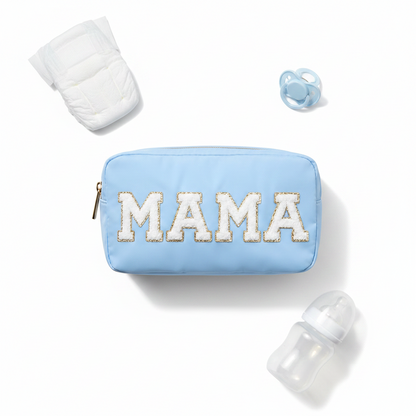 "MAMA" Medium Pouch, Baby Blue