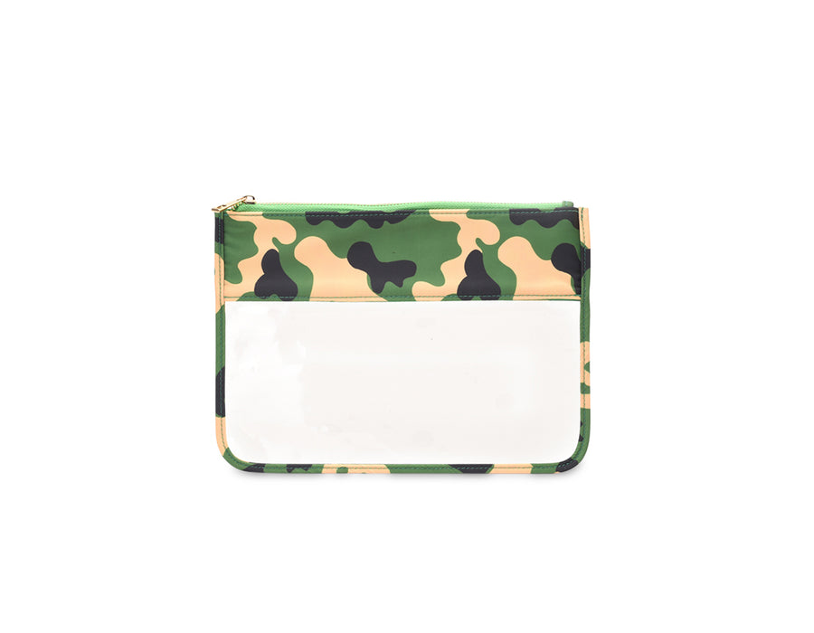 Green Camouflage Personalised Travel Pouch