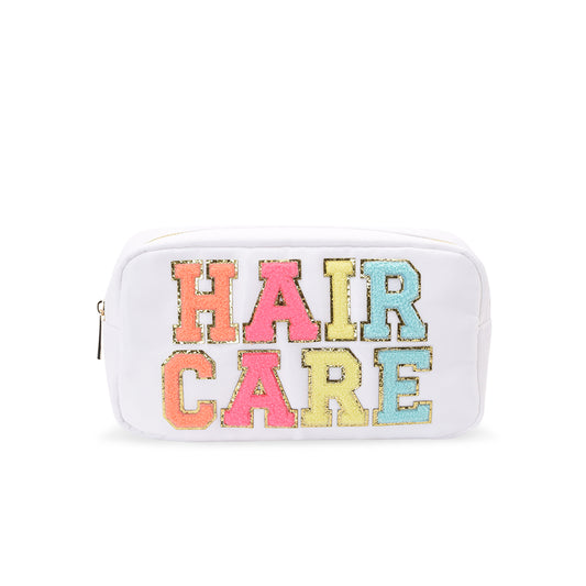 Hair Care" Medium Pouch, White