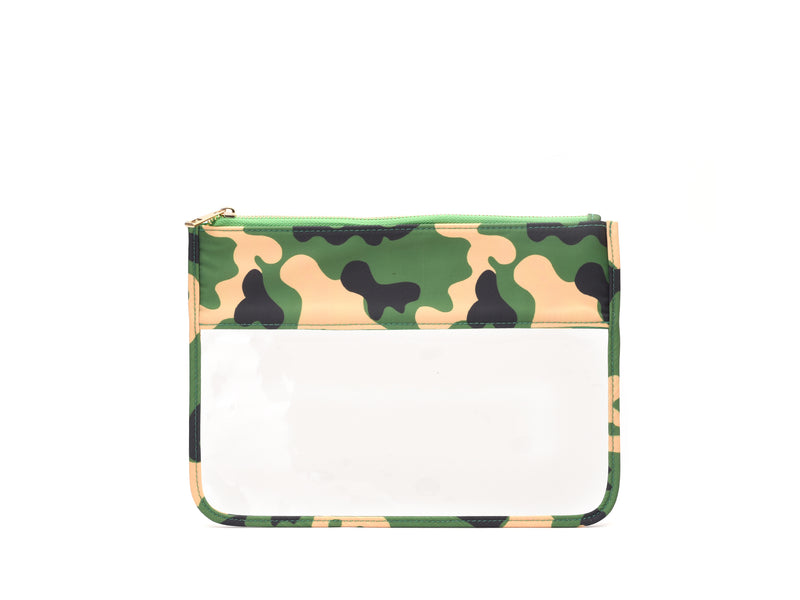 Green Camouflage Personalised Travel Pouch