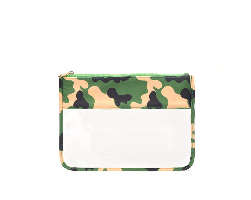 Green Camouflage Personalised Travel Pouch