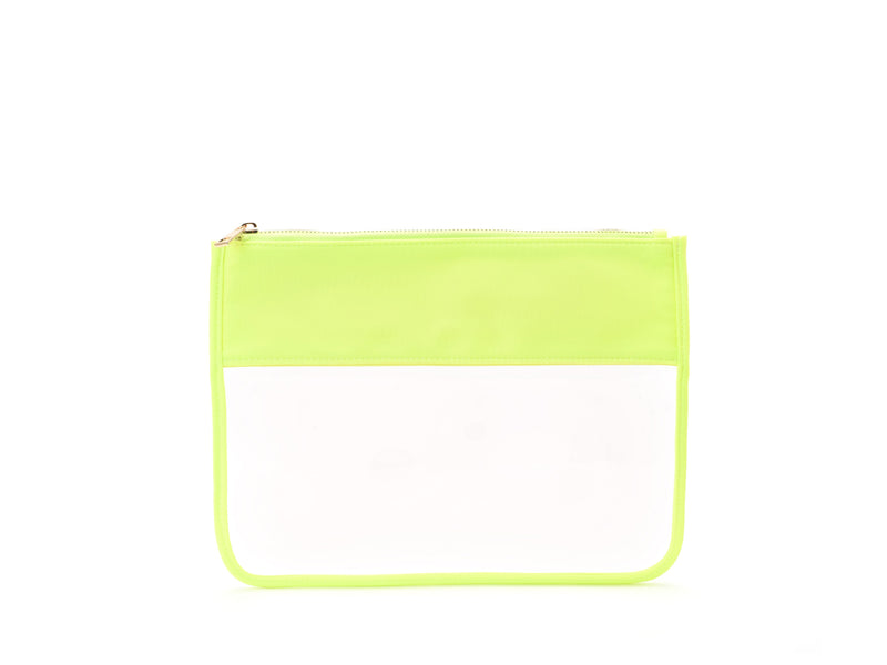 Neon Yellow Personalised Travel Pouch