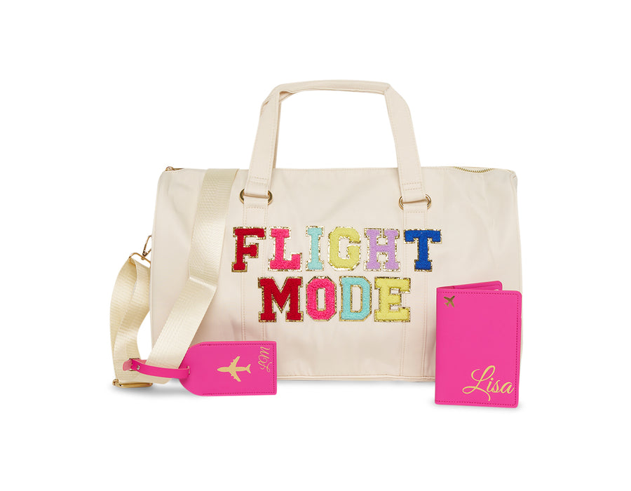 Cream Gym Bag - “Flight Mode”