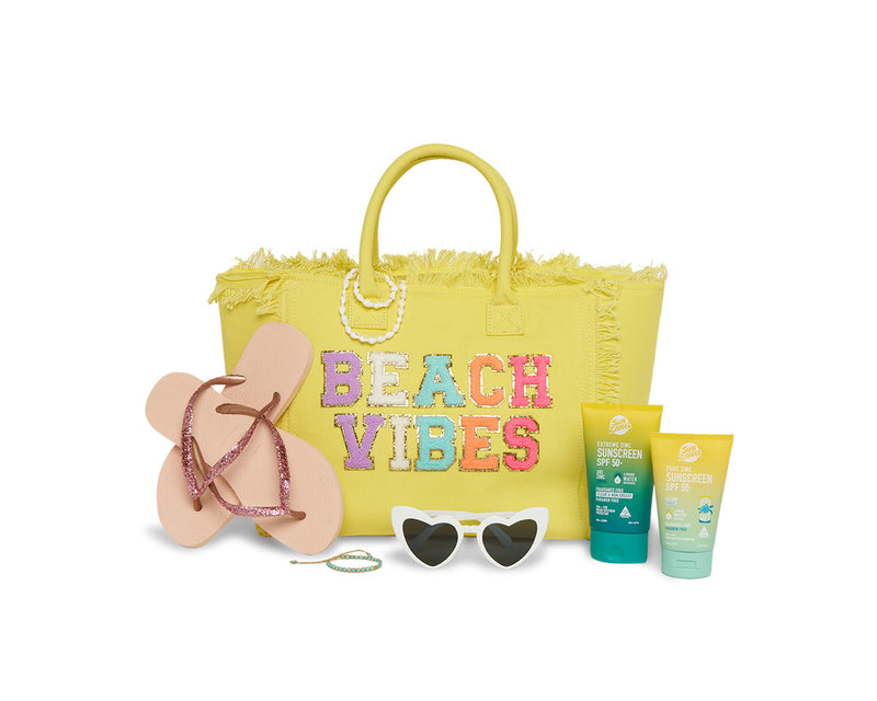 Yellow St Bart’s Tote - “Beach Vibes” Bag