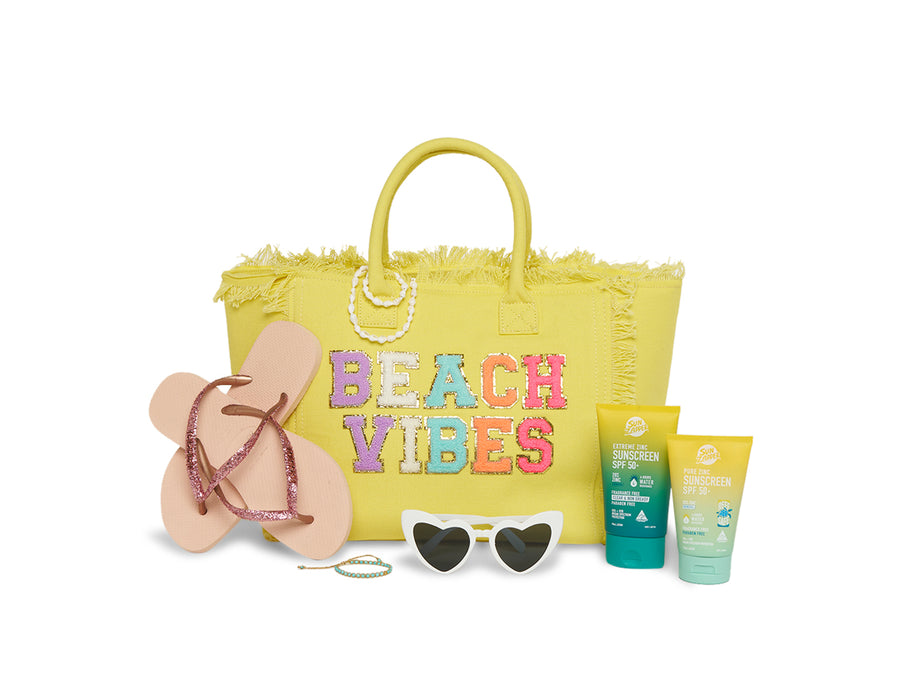 Yellow St Bart’s Tote - “Beach Vibes”