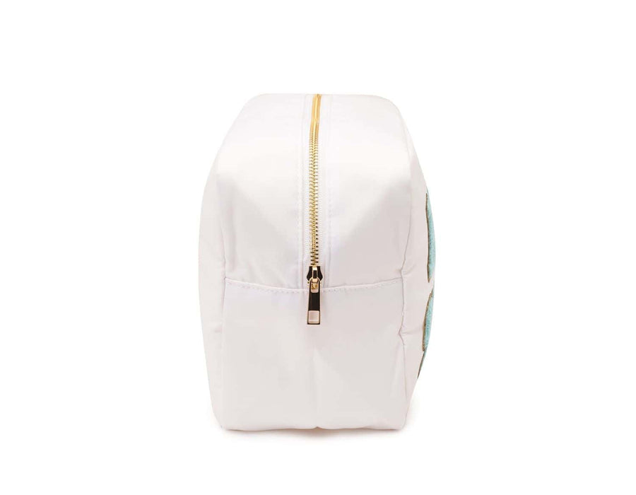 White Large Pouch, Baby Blue 