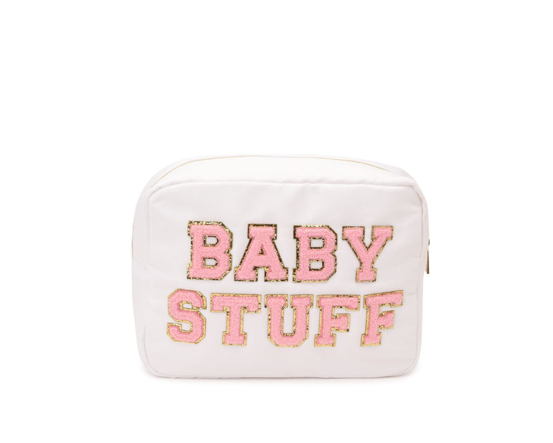 White Large Pouch - Pink 