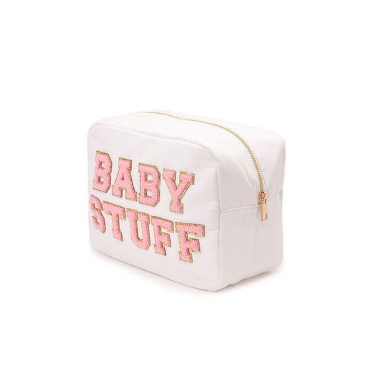 White Large “Baby Stuff” Pouch - The Happy Tribe