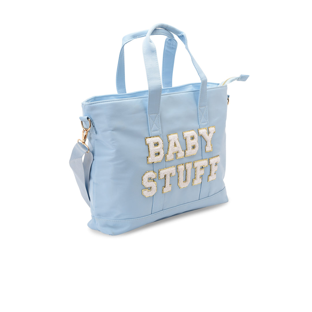 "Baby Stuff" Tote Bag, Baby Blue