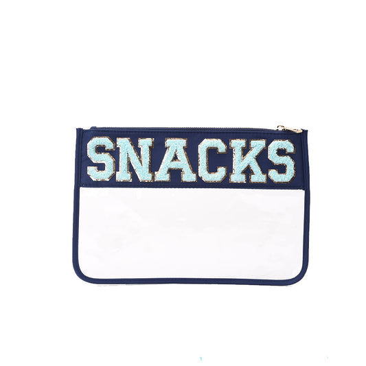 "Snacks" Travel Pouch, Navy