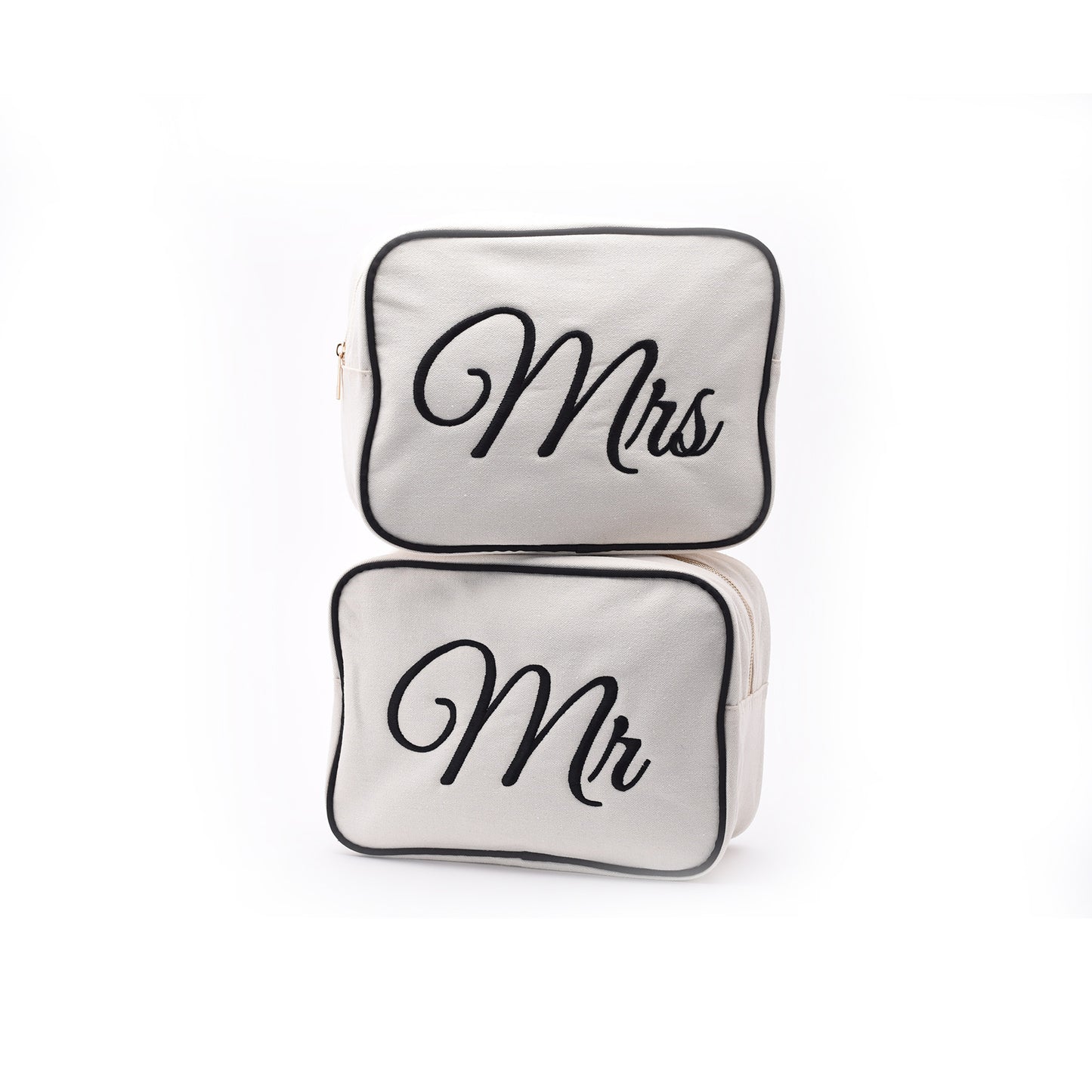 Mr & Mrs Newlywed Pouches, Custom Couple Accessories for Travel - The Happy Tribe