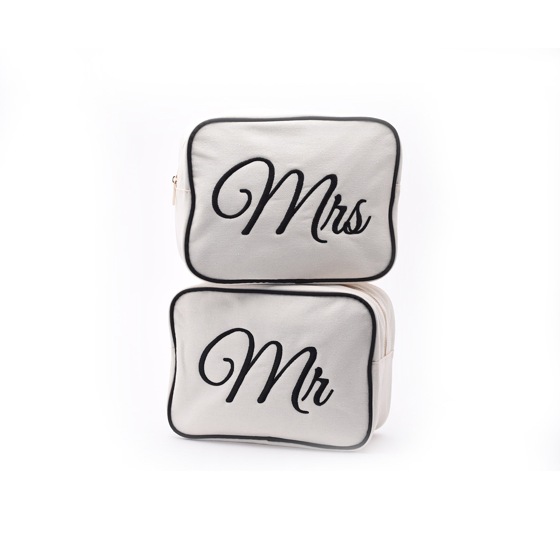 Mr & Mrs Newlywed Pouches, Custom Couple Accessories for Travel - The Happy Tribe