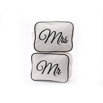 Mr & Mrs Newlywed Pouches, Custom Couple Accessories for Travel - The Happy Tribe