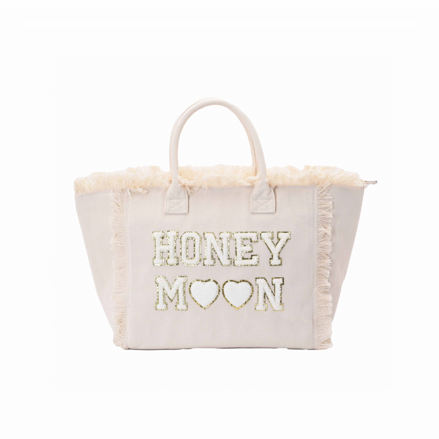 Cream St Bart’s Tote Bag – “Honeymoon” Edition, Chic Bridal Travel Tote - The Happy Tribe
