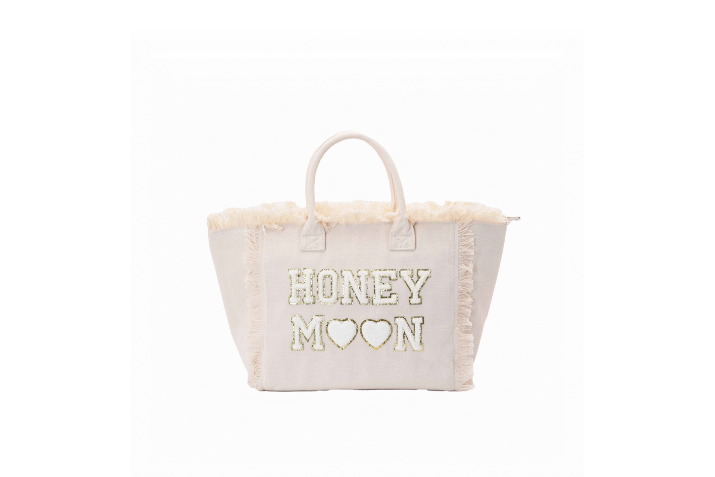 Cream St Bart’s Tote Bag – “Honeymoon” Edition, Chic Bridal Travel Tote - The Happy Tribe
