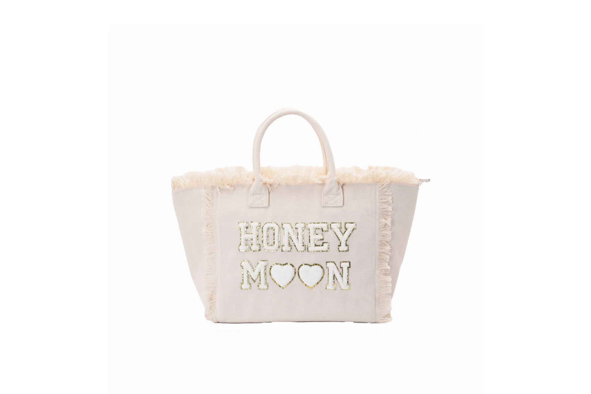 Cream St Bart’s Tote Bag – “Honeymoon” Edition, Chic Bridal Travel Tote - The Happy Tribe