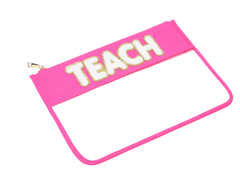 Neon Pink Teacher Pouch - Personalized Classroom Organiser