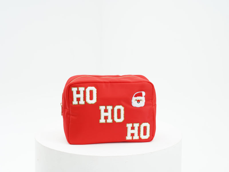 Large Red Christmas Pouch – “Ho Ho Ho”