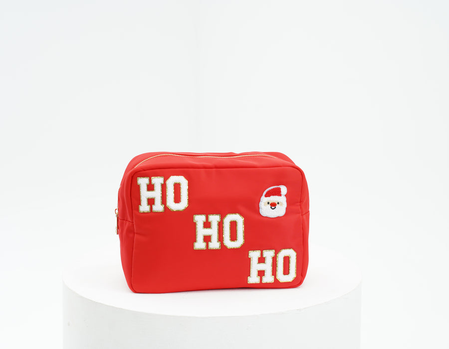 Large Red Christmas Pouch – “Ho Ho Ho”