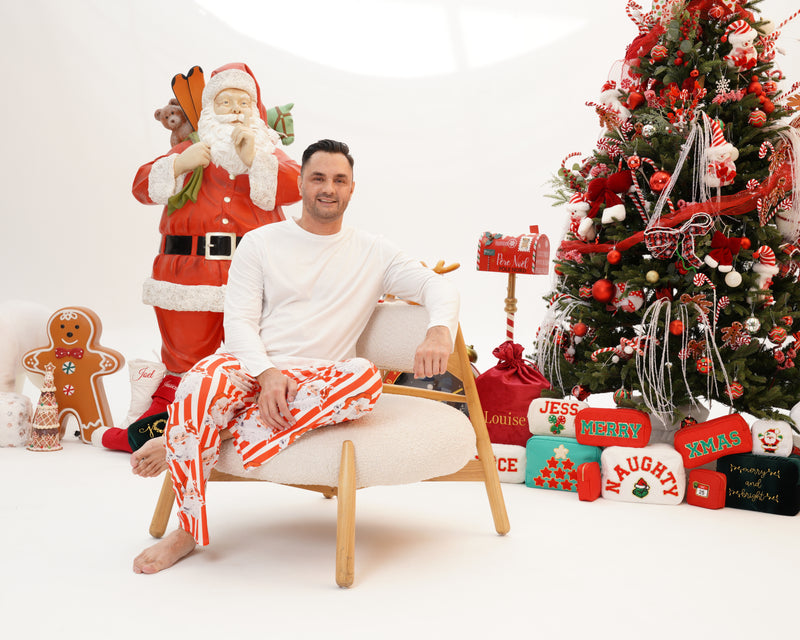Men's Personalised Santa Stripe PJs