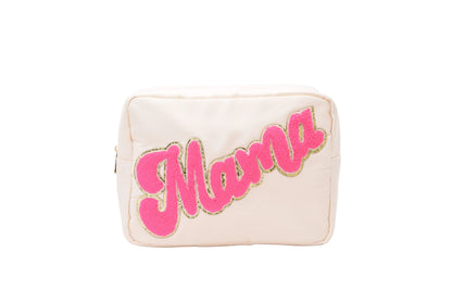 "Mama" Large Pouch, Cream