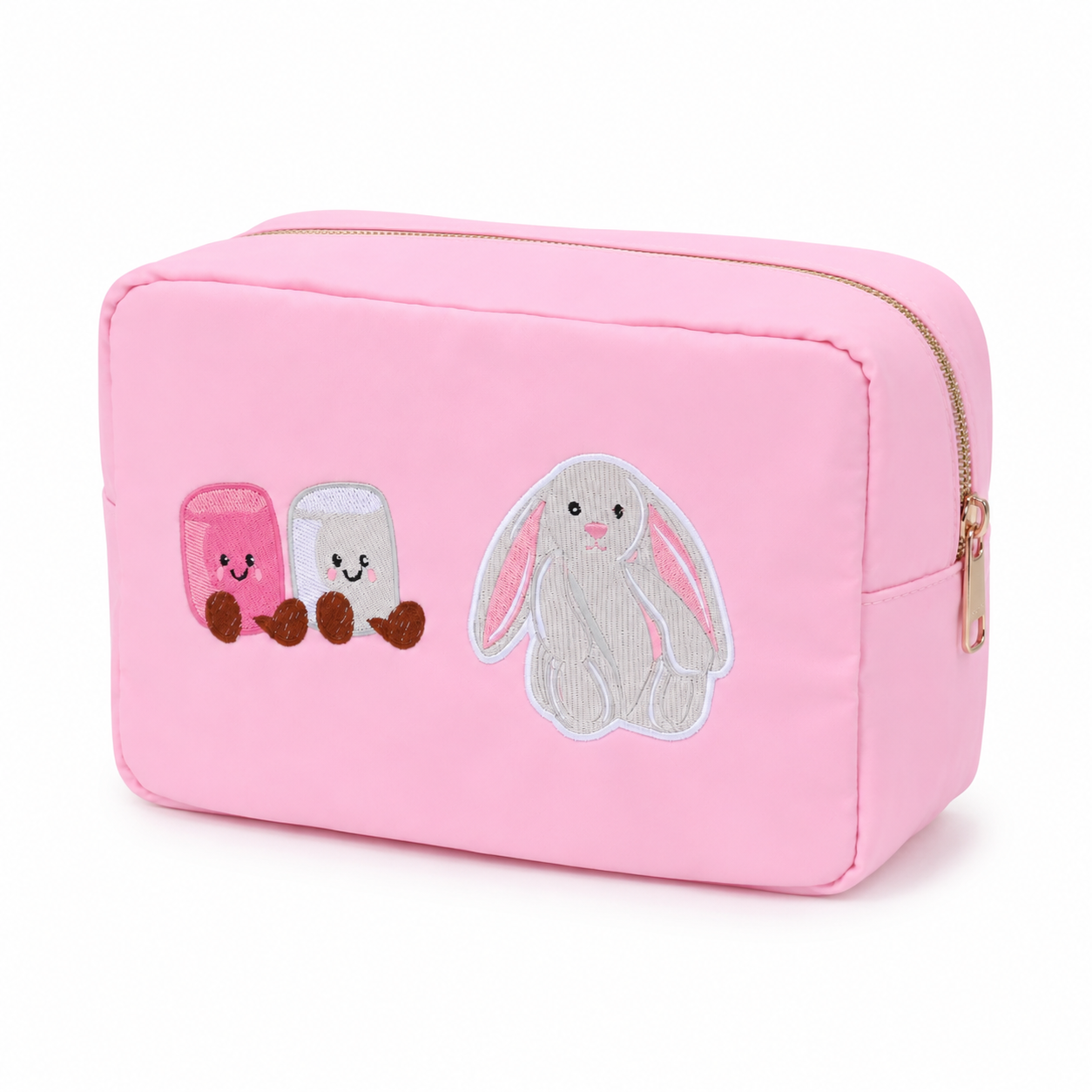 “Jelly Cat Bunny” Large Pouch, Baby Pink