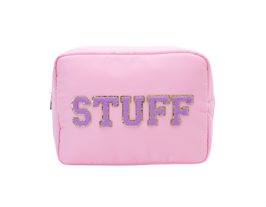 Large Personalised Baby Pink “Stuff” Pouch