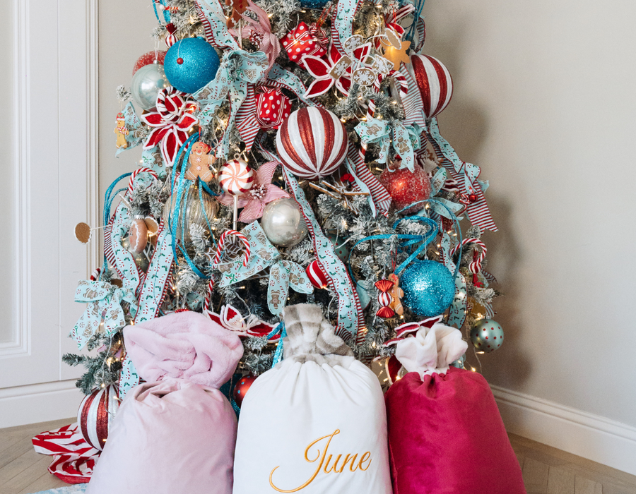 Personalised Velvet Christmas Pom Pom Sacks