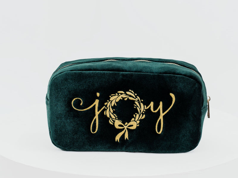 Medium Green Velvet Pouch – “Joy” (Limited Edition)