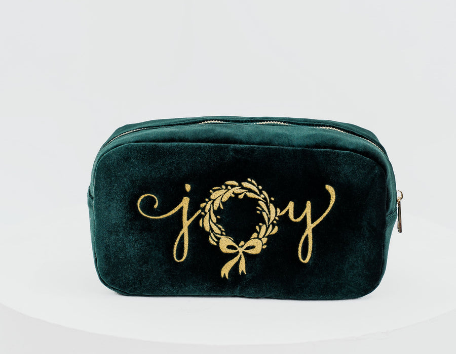 Medium Green Velvet Pouch – “Joy” (Limited Edition)