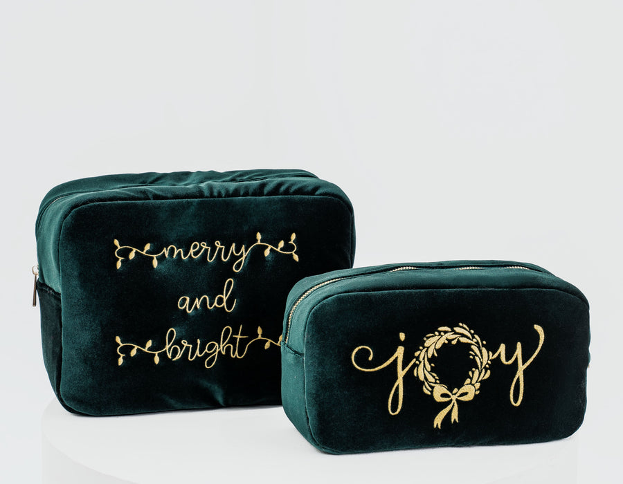 Medium Green Velvet Pouch – “Joy” (Limited Edition)