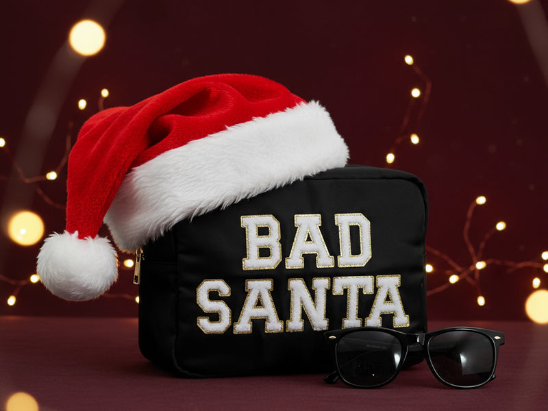 Large Black Christmas Pouch – “Bad Santa” (Limited Edition)
