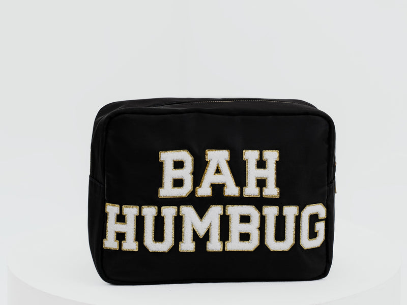 Large Black Christmas Pouch – “Bah Humbug” (Limited Edition)
