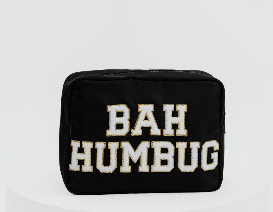 Large Black Christmas Pouch – “Bah Humbug” (Limited Edition)