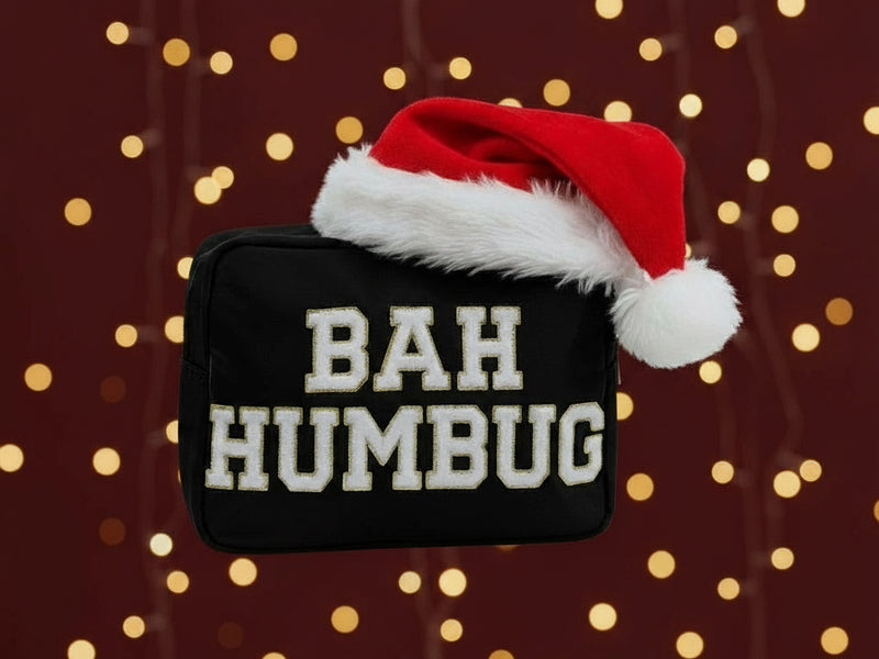 Large Black Christmas Pouch – “Bah Humbug” (Limited Edition)