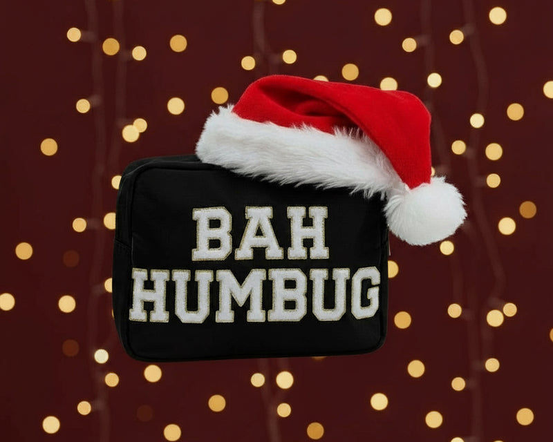 Large Black Christmas Pouch – “Bah Humbug” (Limited Edition)