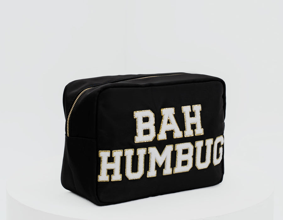 Large Black Christmas Pouch – “Bah Humbug” (Limited Edition)