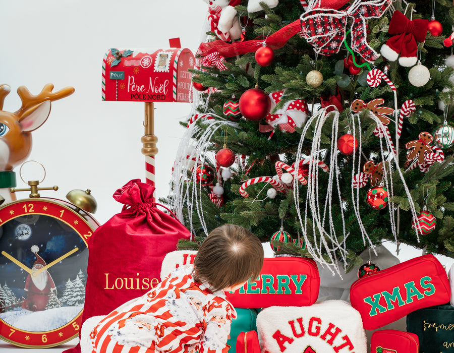 Baby Personalised Santa Stripe Jersey Zip Sleepsuit