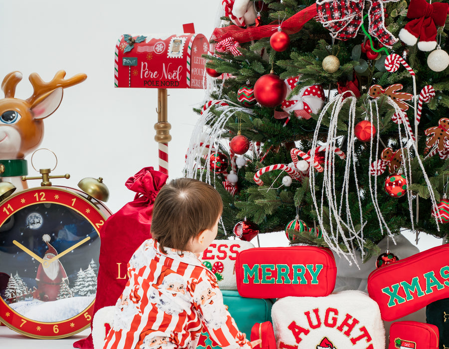 Baby Personalised Santa Stripe Jersey Zip Sleepsuit
