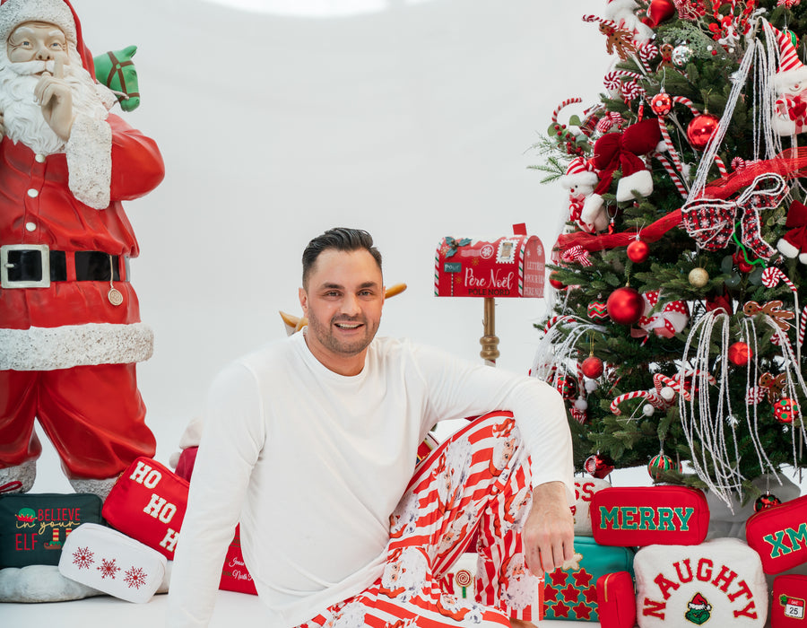 Men's Personalised Santa Stripe PJs