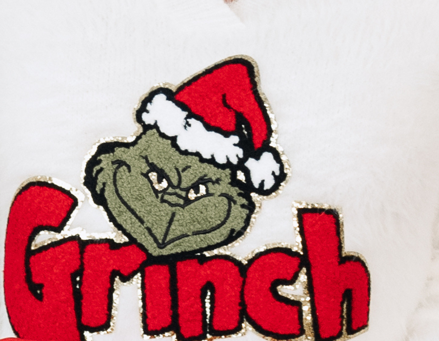 White Grinch Fluffy Jumper