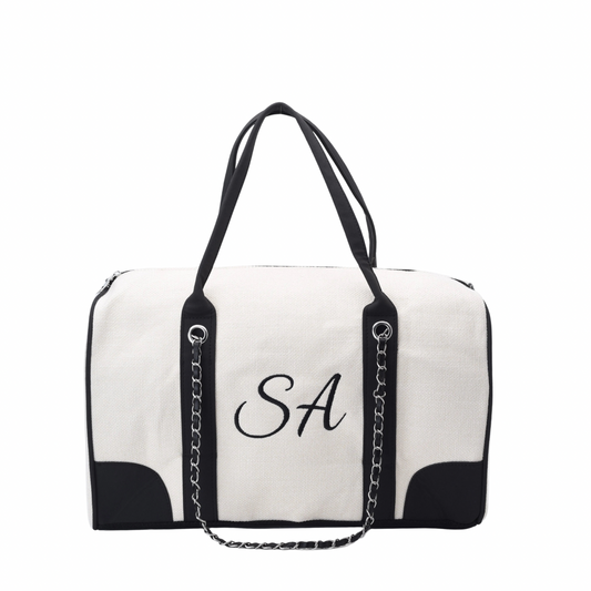 Personalised 'Take Me Away' Canvas Chain Bag - Luxury Weekend Duffle