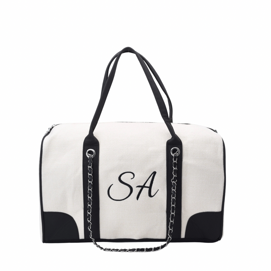 Personalised 'Take Me Away' Canvas Chain Bag - Luxury Weekend Duffle
