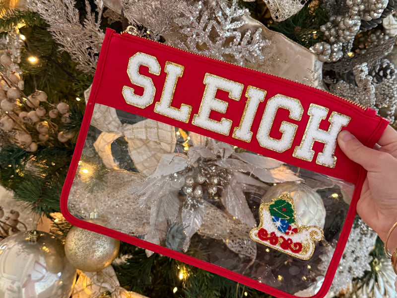 SLEIGH Christmas Clear Pouch – Festive Edition