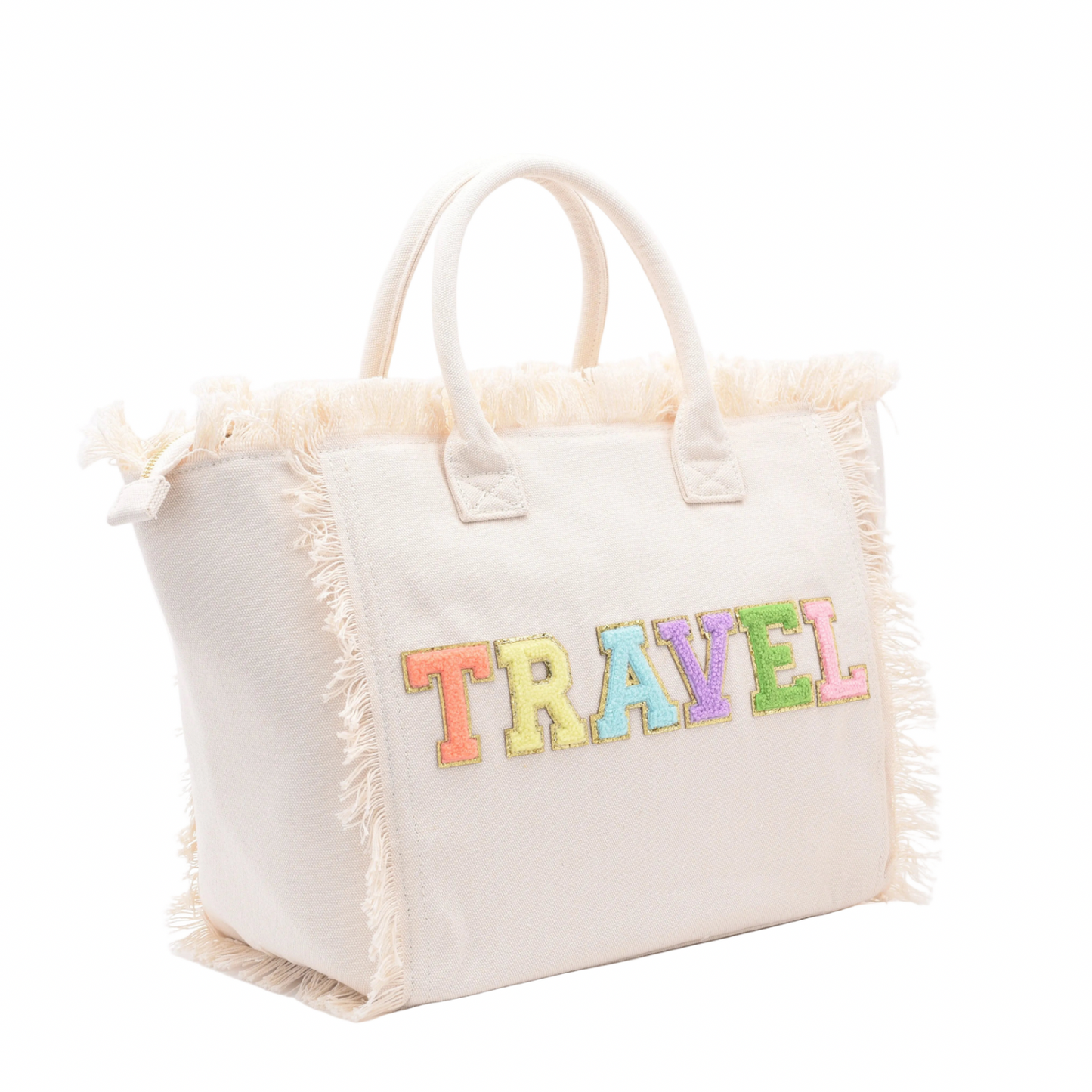 "Travel" Saint Barth Tote Bag, Cream