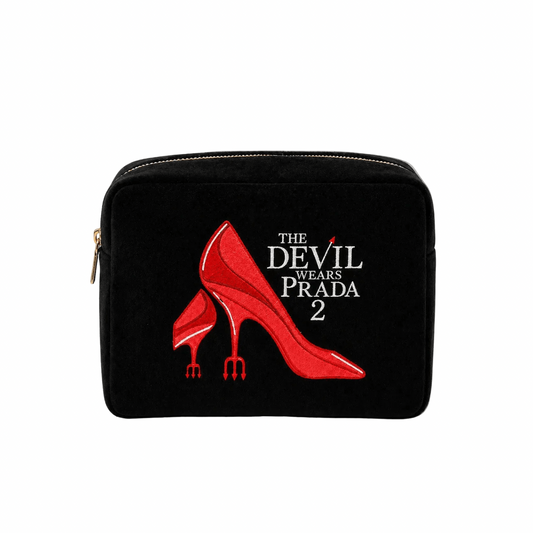 "The Devil Wears Prada 2" Large Velvet Pouch, Black